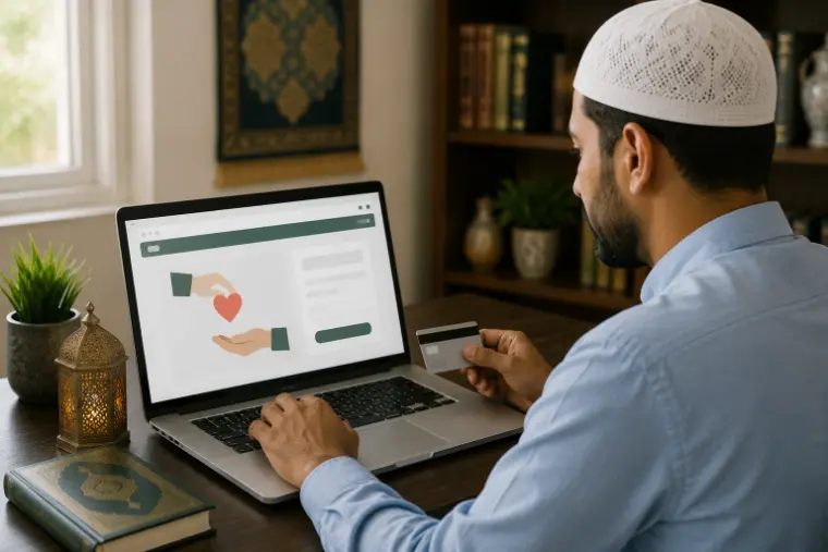 Giving Sadaqah through an online donation